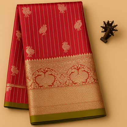 Venkatagiri Pure Pattu Saree-AM-VPPS-RED-005