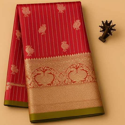 Venkatagiri Pure Pattu Saree-AM-VPPS-RED-005