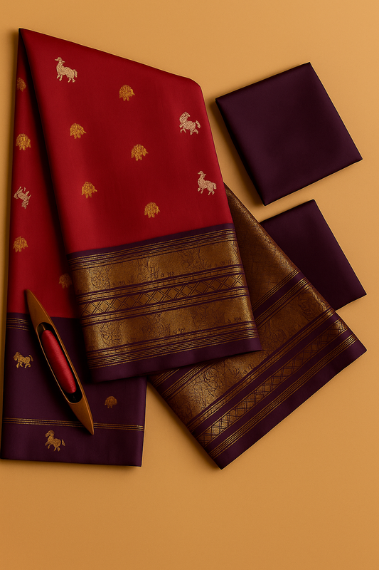 Bridal Kanjivaram Pure Silk-AM-KVS-RED-003