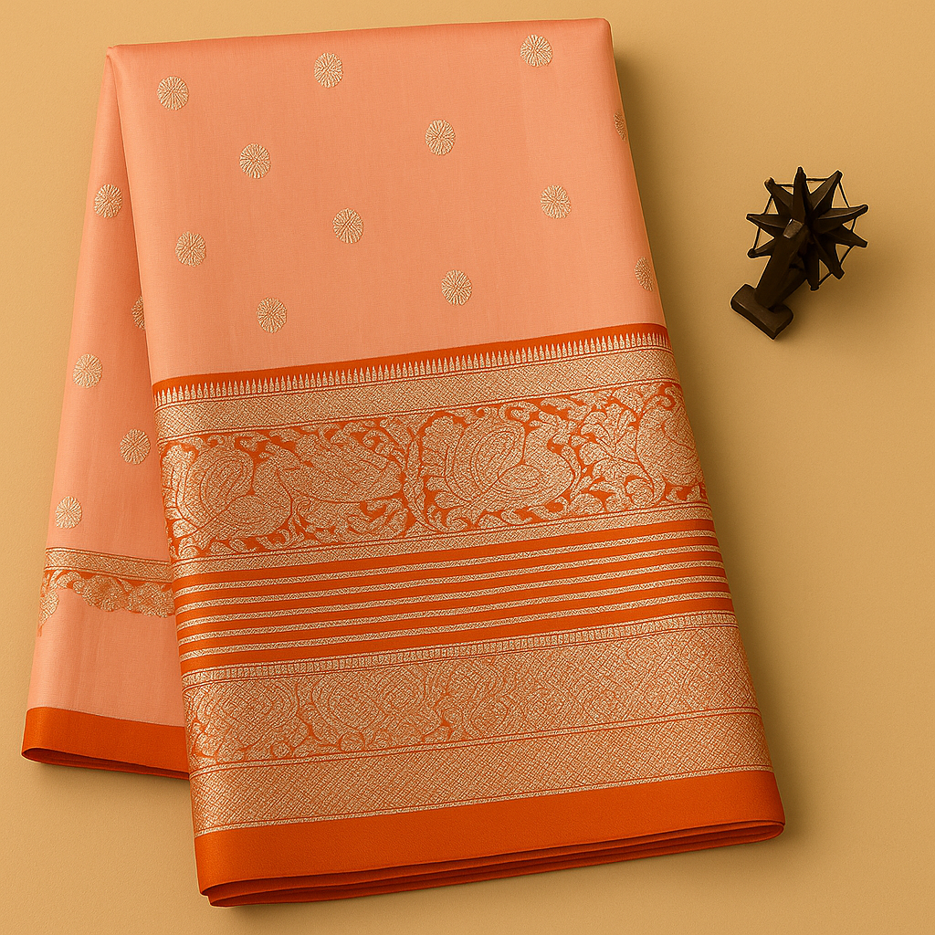 Venkatagiri Pure Pattu saree-AM-VPPS-PEACH-006