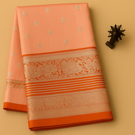 Venkatagiri Pure Pattu saree-AM-VPPS-PEACH-006