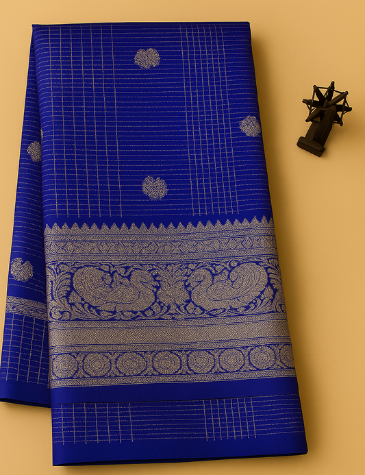 Venkatagiri Pure Pattu Saree-AM-VPPS-ROYAL BLUE-007
