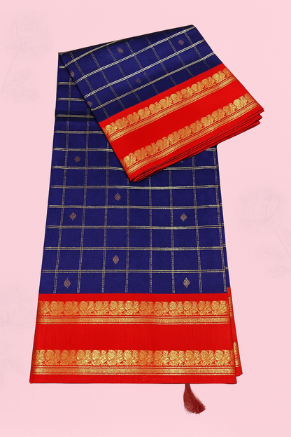 Kolam Pattu Saree-AM-KPS-ROAL BLUE-021
