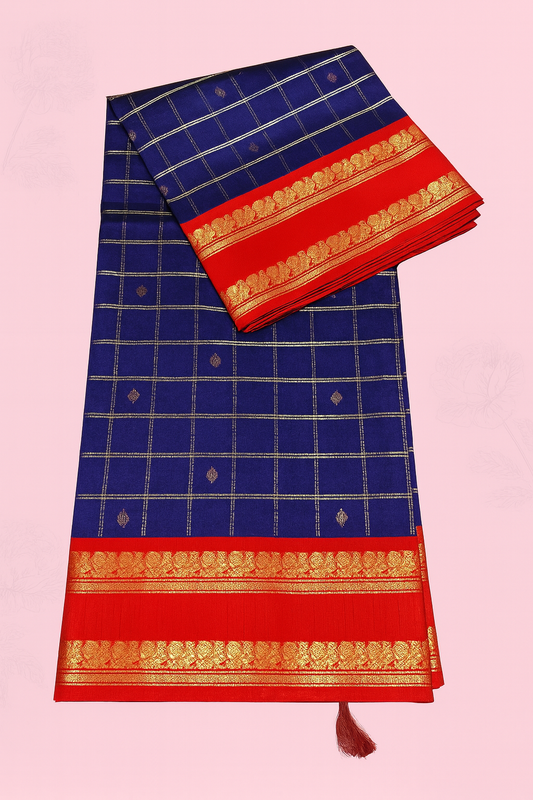 Kolam Pattu Saree-AM-KPS-ROAL BLUE-021