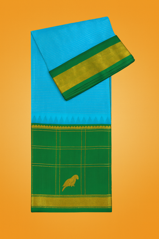 Kolam Pattu Saree-AM-KPS-BLUE-025