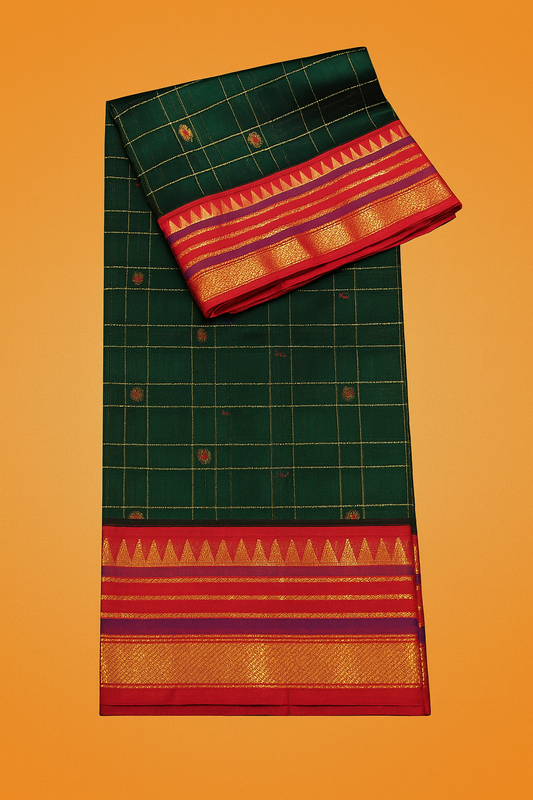 Kolam Pattu Saree-AM-KPS-GREEN-026