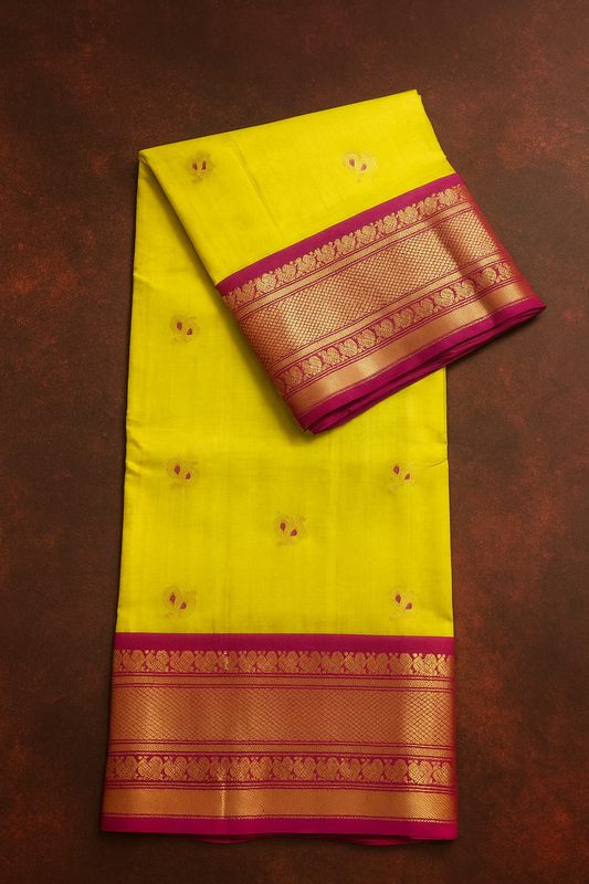 Venkatagiri Pure Pattu Saree-AM-VPPS-YELLOW-012