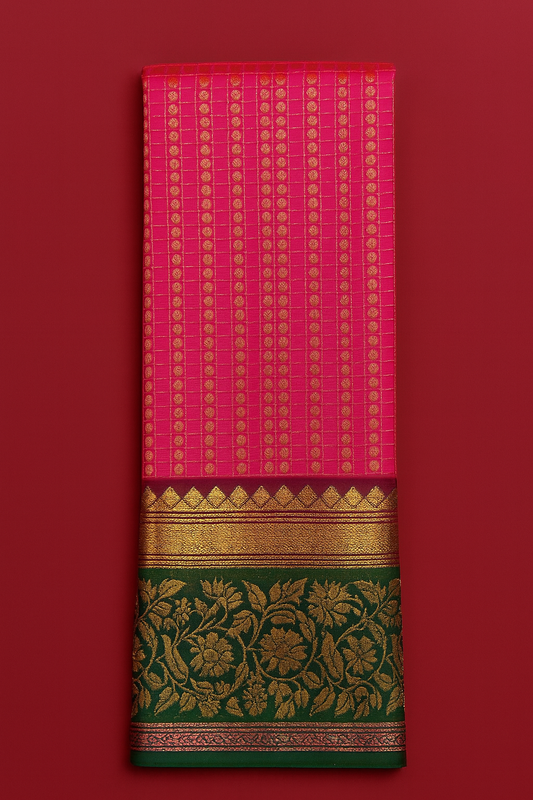 Kolam Pattu Saree-AM-KPS-PINK-007