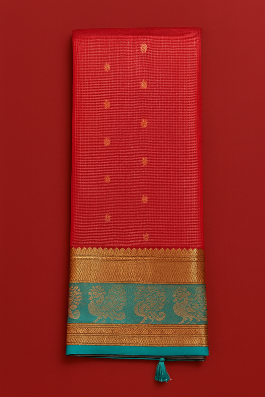 Kolam Pattu Saree-AM-VPS-CRIMSON RED-008