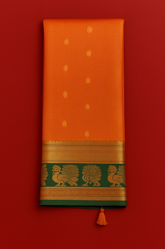 Kolam Pattu Saree-AM-KPS-ORANGE-009