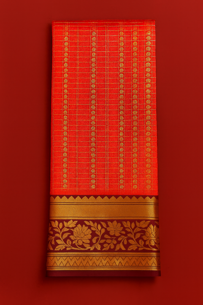 Kolam Pattu Saree-AM-KPS-ORANGE-010