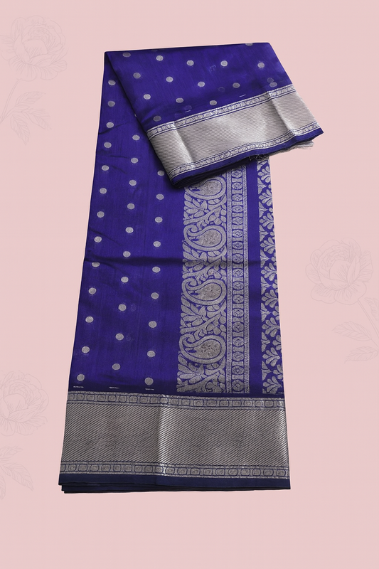 Kolam Pattu Saree-AM-KPS-BLUE-013