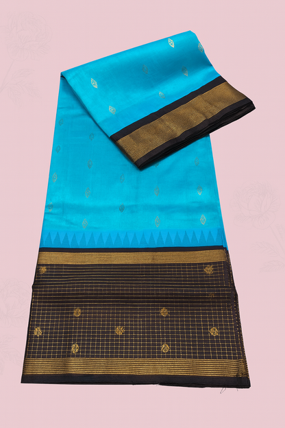 Kolam Pattu Saree-AM-KPS-BLUE-O15