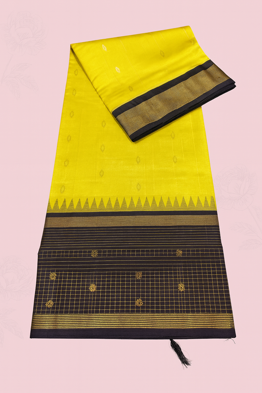 Kolam Pattu Saree-AM-KPS-YELLOW-016