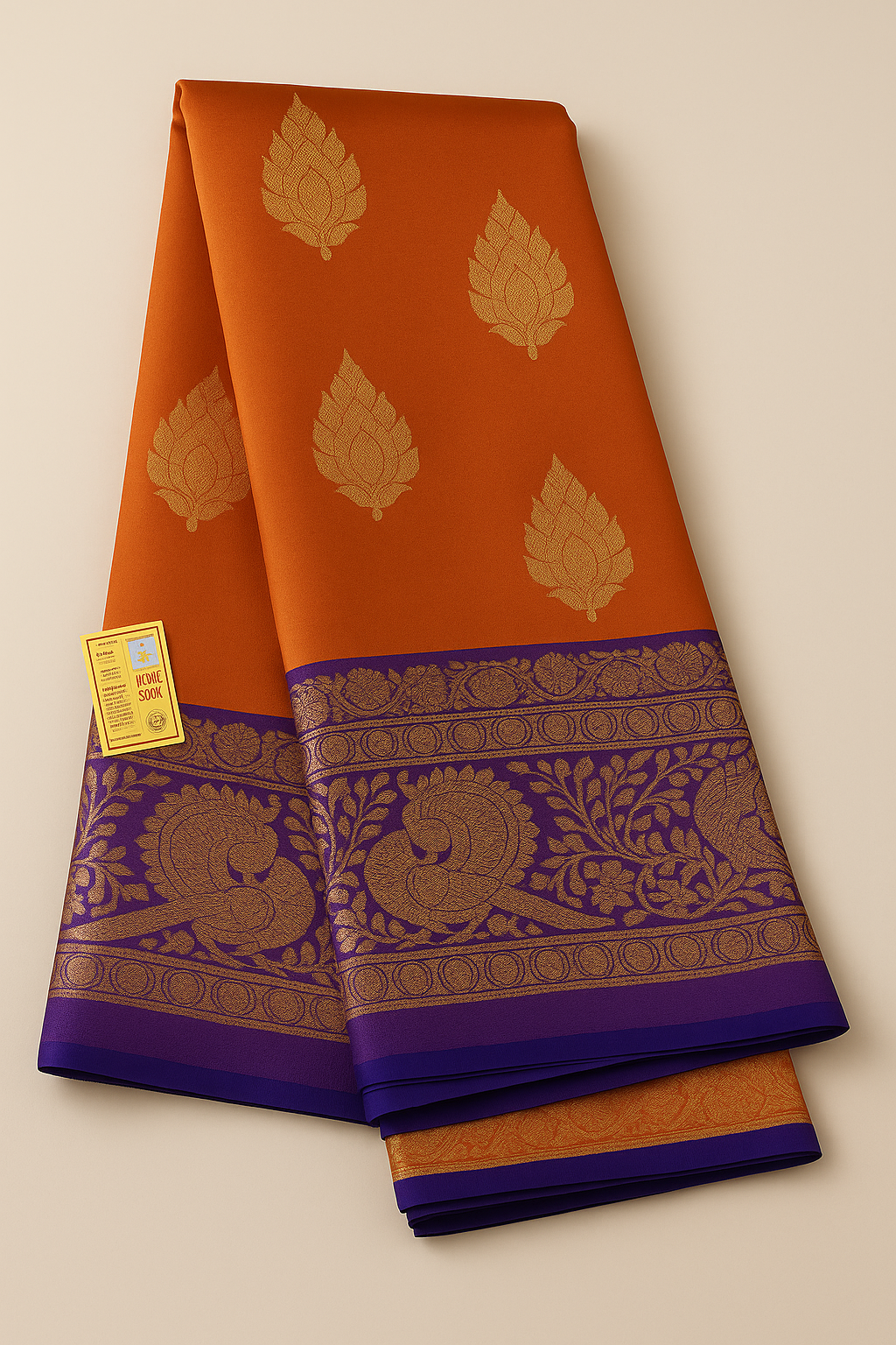 Pure Silk Saree-AM-PSS-ORANGE-001