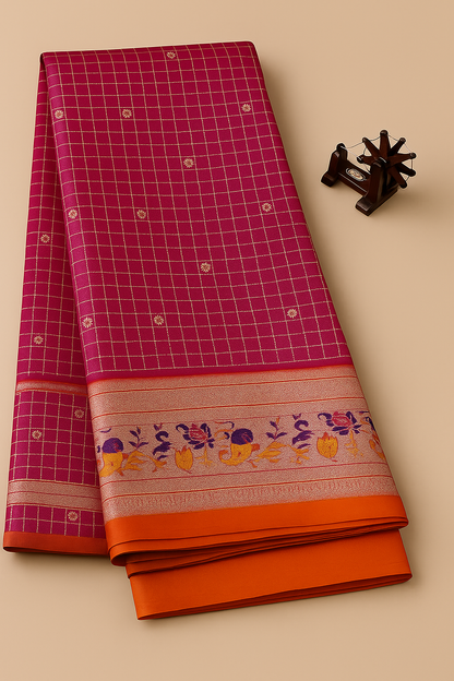 Pure Silk Saree-AM-PSS-PINK-005