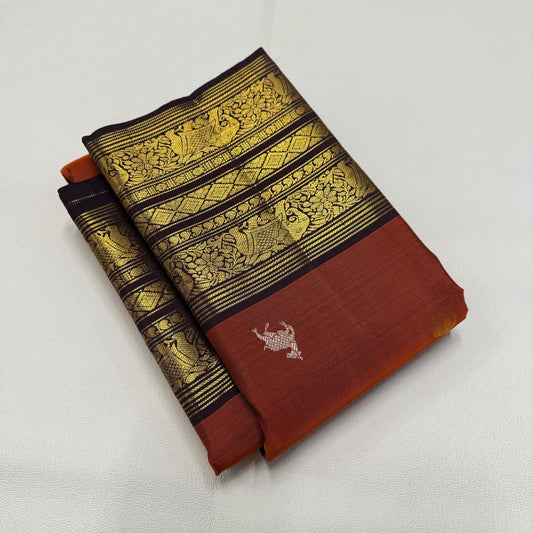 Bridal Kanjivaram Pure Silk-AM-KVS-ORANGE-002