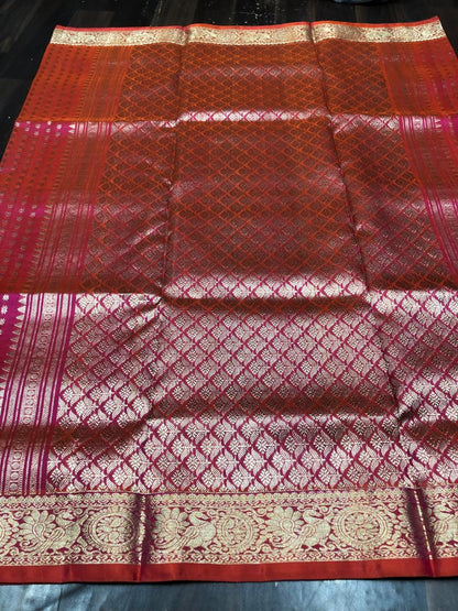 Pure Silk Saree-AM-PSS-RED-003