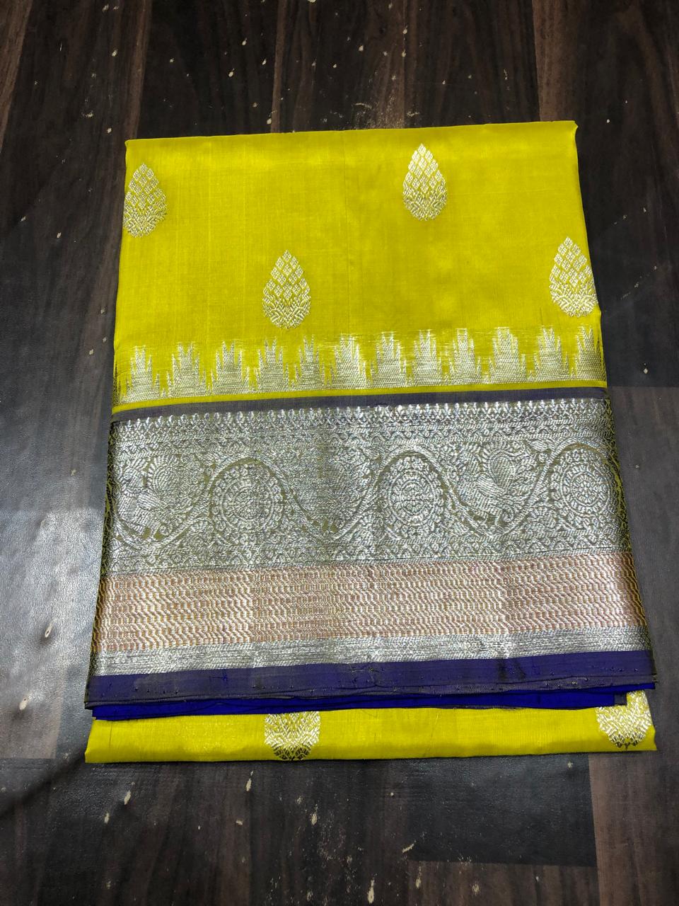 Pure Silk Saree-AM-PSS-YELLOW-004