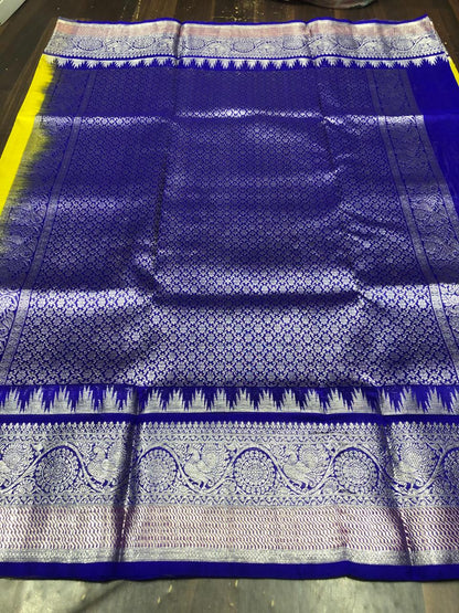 Pure Silk Saree-AM-PSS-YELLOW-004