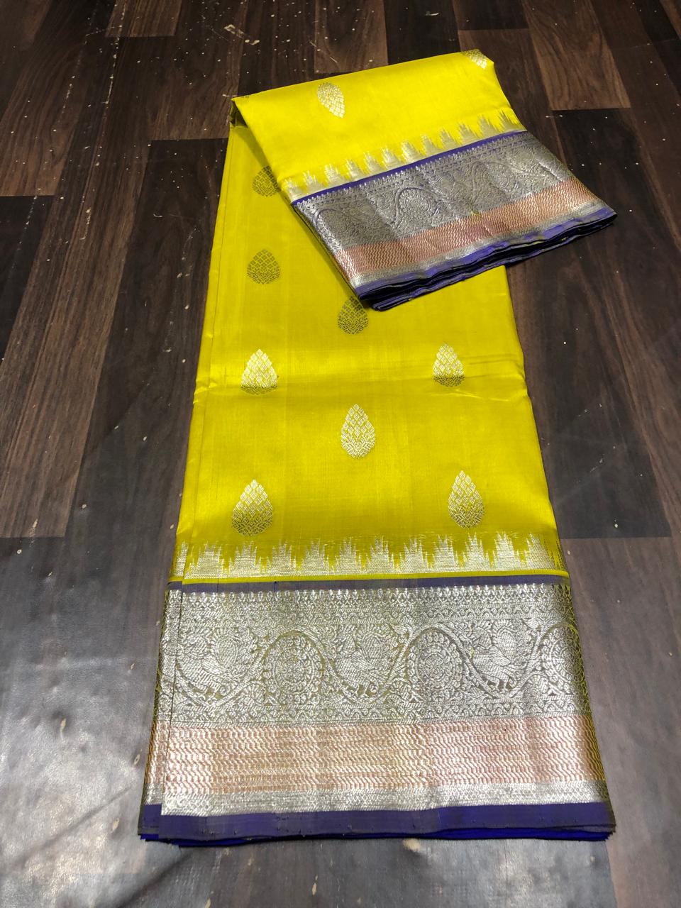 Pure Silk Saree-AM-PSS-YELLOW-004