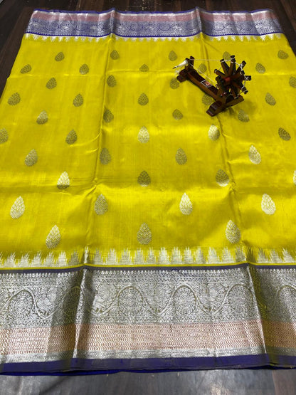 Pure Silk Saree-AM-PSS-YELLOW-004