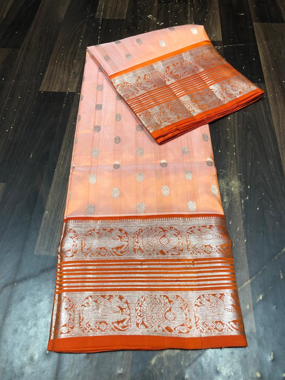 Venkatagiri Pure Pattu saree-AM-VPPS-PEACH-006
