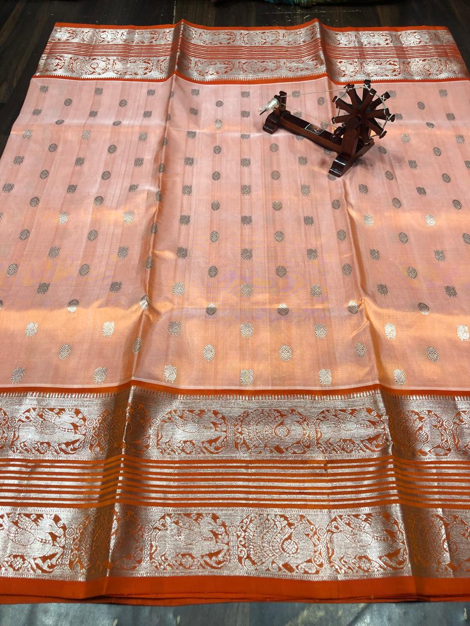 Venkatagiri Pure Pattu saree-AM-VPPS-PEACH-006