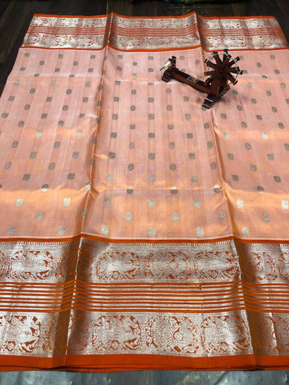 Venkatagiri Pure Pattu saree-AM-VPPS-PEACH-006