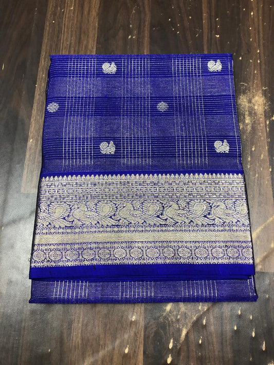 Venkatagiri Pure Pattu Saree-AM-VPPS-ROYAL BLUE-007