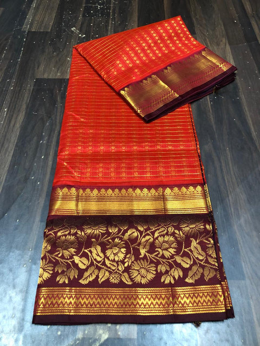 Kolam Pattu Saree-AM-KPS-ORANGE-010