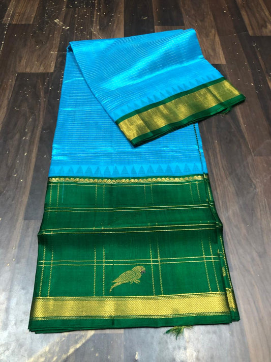 Kolam Pattu Saree-AM-KPS-BLUE-025