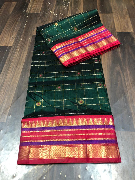 Kolam Pattu Saree-AM-KPS-GREEN-026