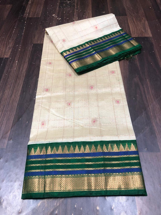 Kolam Pattu Saree-AM-KPS-IVORY CREAM-027