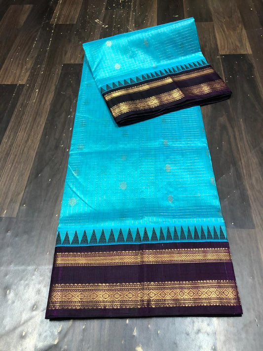 Kolam Pattu Saree-AM-KPS-SKY BLUE-029