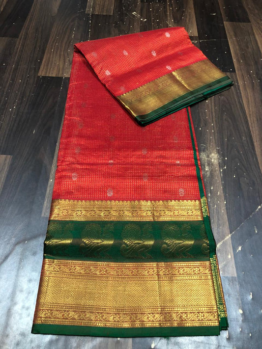 Kolam Pattu Saree-AM-KPS-ORANGE-009