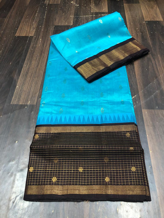 Kolam Pattu Saree-AM-KPS-BLUE-O15