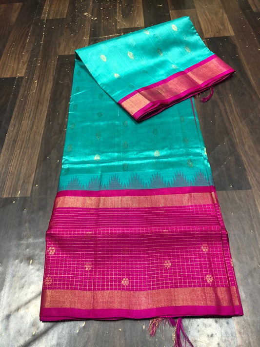 Kolam Pattu Saree-AM-KPS-SEA GREEN-017