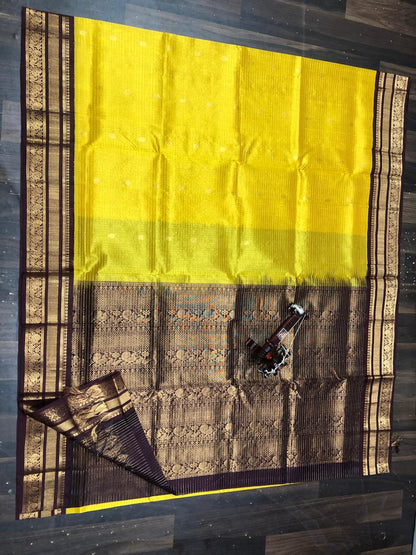 Kolam Pattu Saree-AM-KPS-YELLOW-019