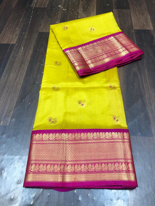 Venkatagiri Pure Pattu Saree-AM-VPPS-YELLOW-012