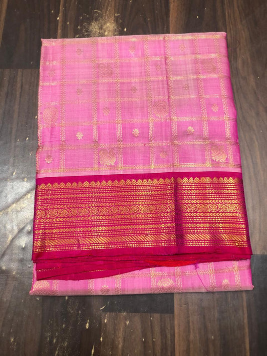 Venkatagiri Pure Pattu Saree-AM-VPPS-PINK-013