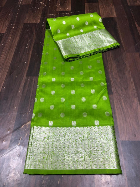Venkatagiri Pure Pattu Saree-AM-VPPS-GREEN-014