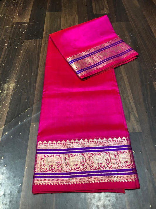 Venkatagiri Pure Pattu Saree-AM-VPPS-MAGENTA PINK-020