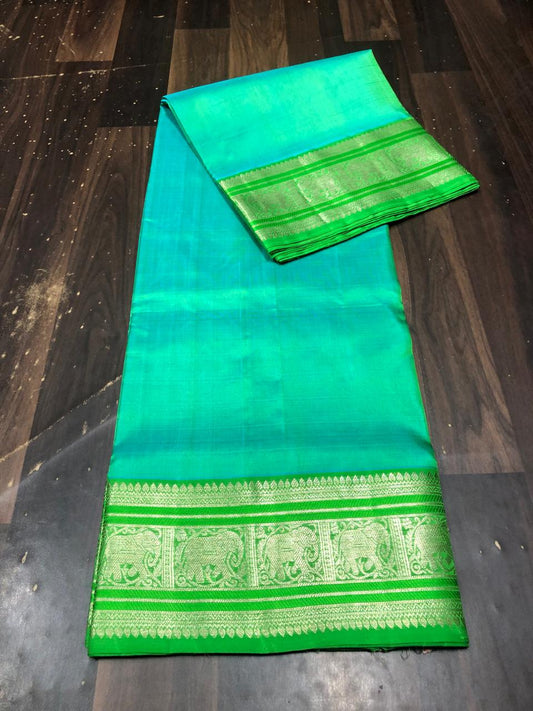 Venkatagiri Pure Pattu Saree-AM-VPPS-SEA GREEN-023