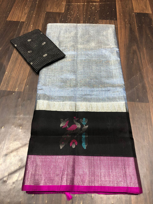 Kolam Pattu Saree-AM-KPS-GREY-030