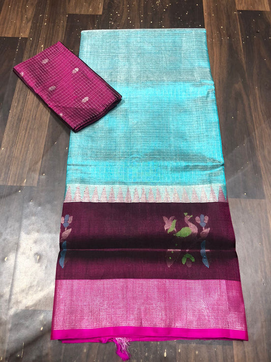 Kolam Pattu Saree-AM-KPS-BLUE-031