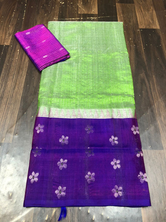 Kolam Pattu Saree-AM-KPS-GREEN-034