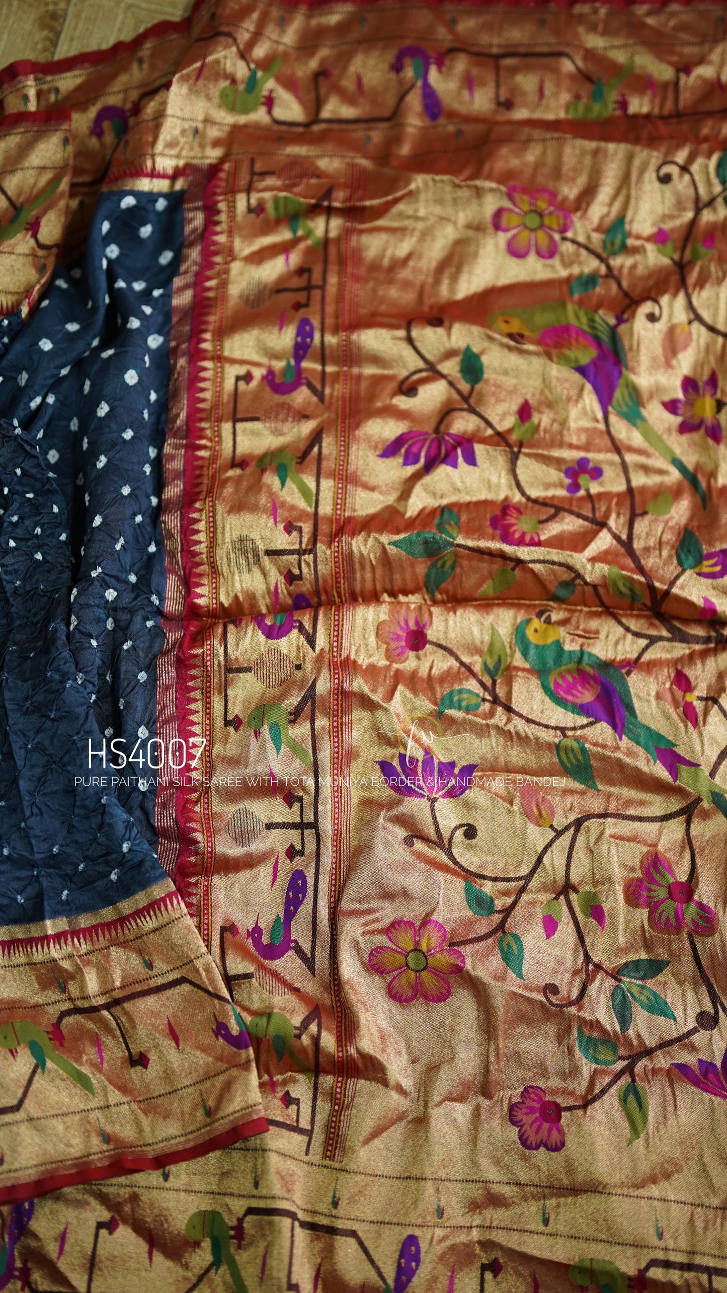 Pure Paithani Silk Saree-AM-PPSS-BLUE-001