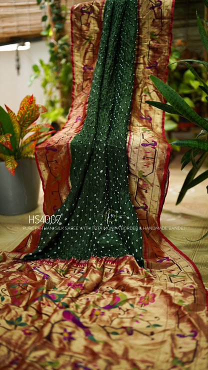 Pure Paithani Silk Saree-AM-PPSS-GREEN-002