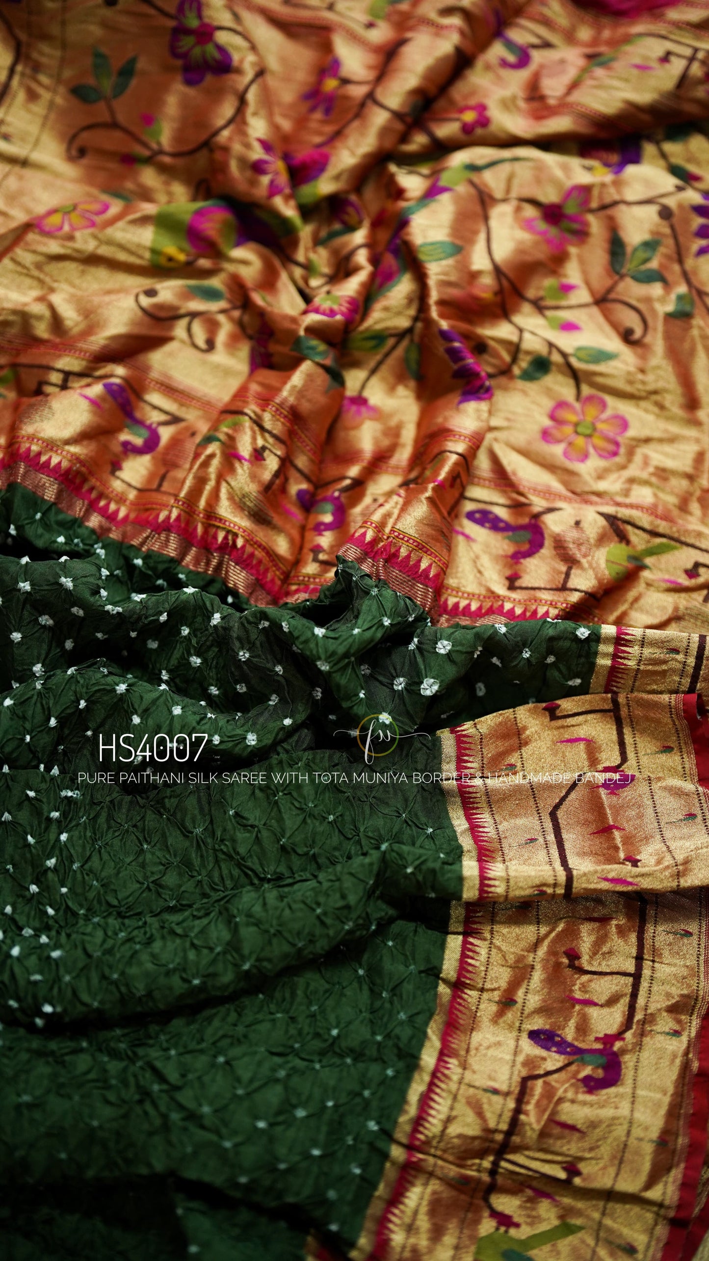 Pure Paithani Silk Saree-AM-PPSS-GREEN-002